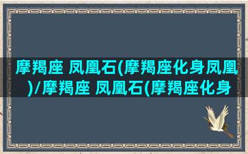 摩羯座 凤凰石(摩羯座化身凤凰)/摩羯座 凤凰石(摩羯座化身凤凰)-我的网站